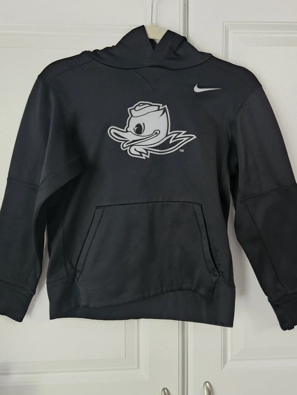 Nike Kids' Black Hoodie with Duck Logo